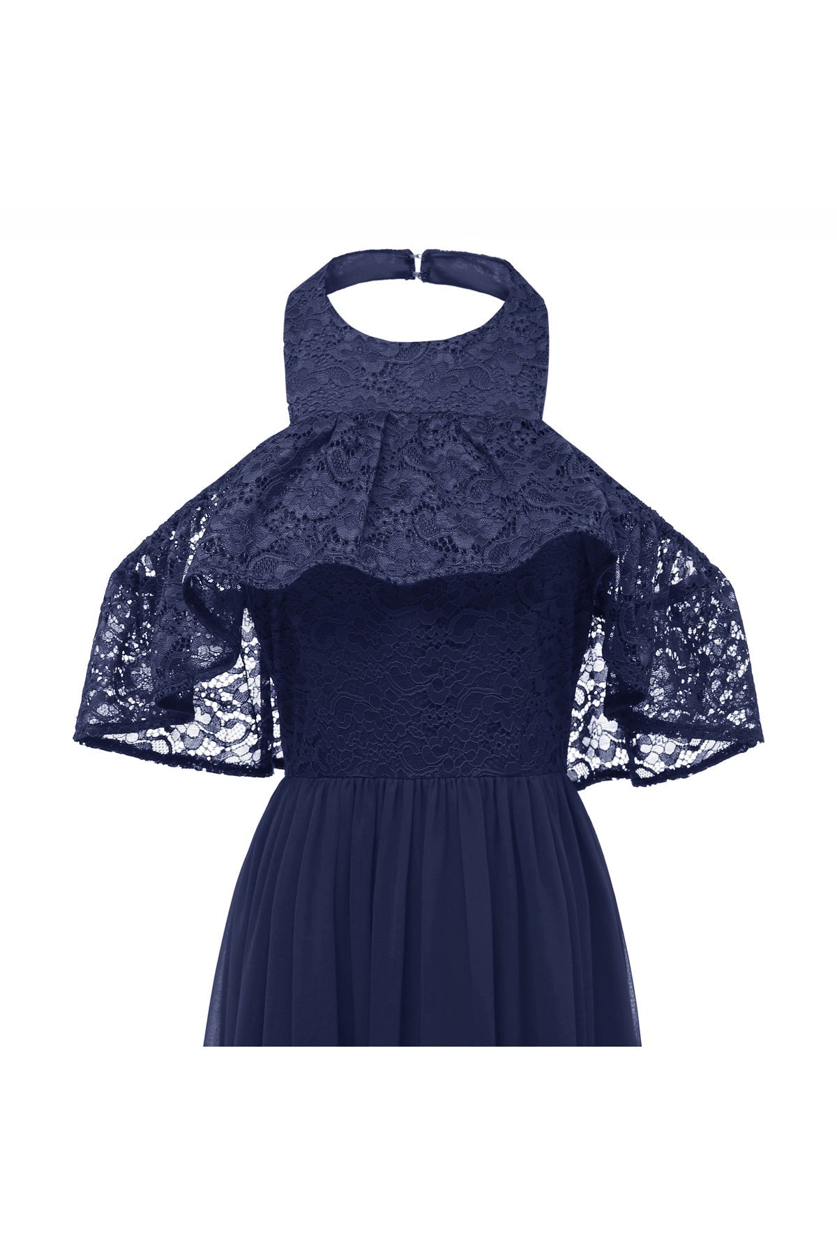 Sleeveless Halter Chiffon Prom Dress