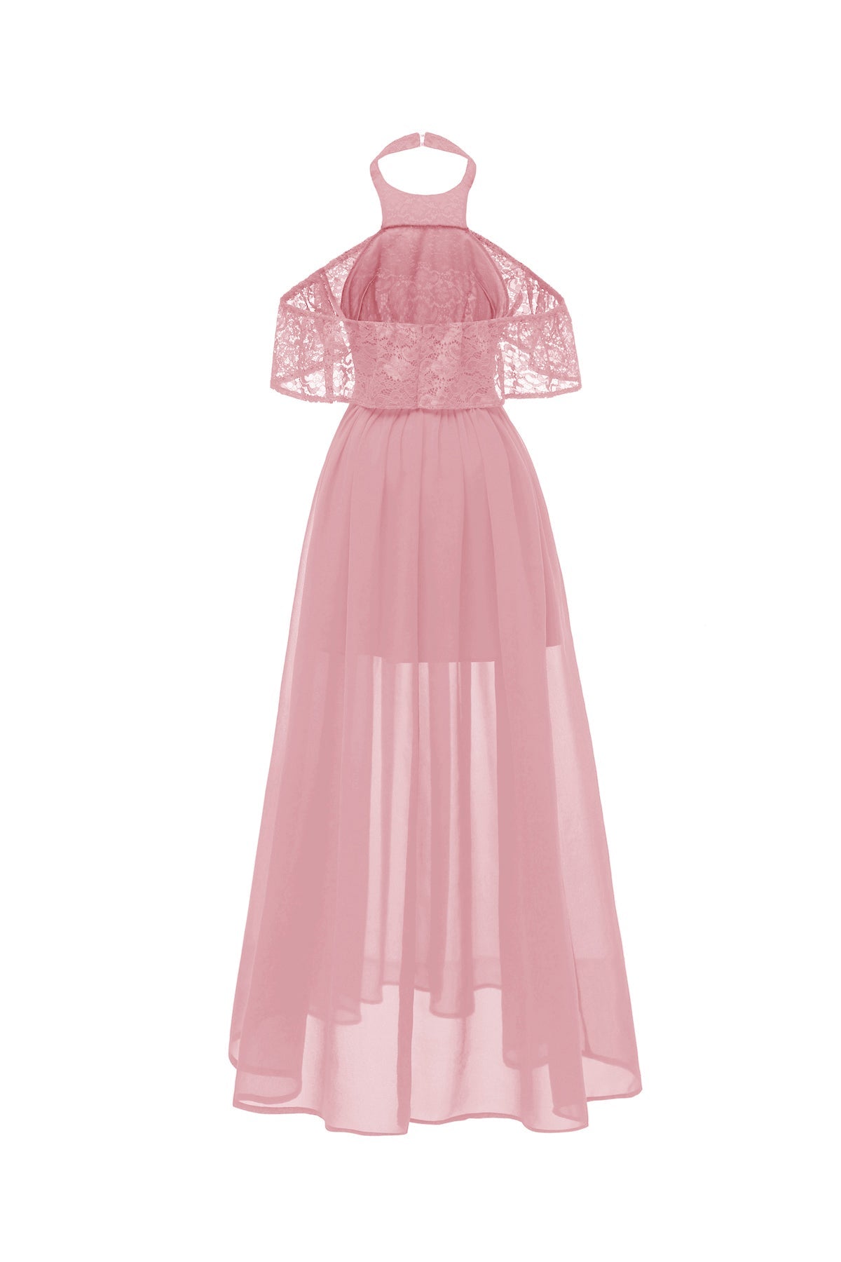 Sleeveless Halter Chiffon Prom Dress