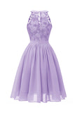 Sleeveless Halter Short Prom Dress