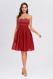 Sweetheart Strapless Short Prom Dresses Homecoming Dresses