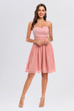 Sweetheart Strapless Short Prom Dresses Homecoming Dresses