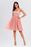 Sweetheart Strapless Short Prom Dresses Homecoming Dresses