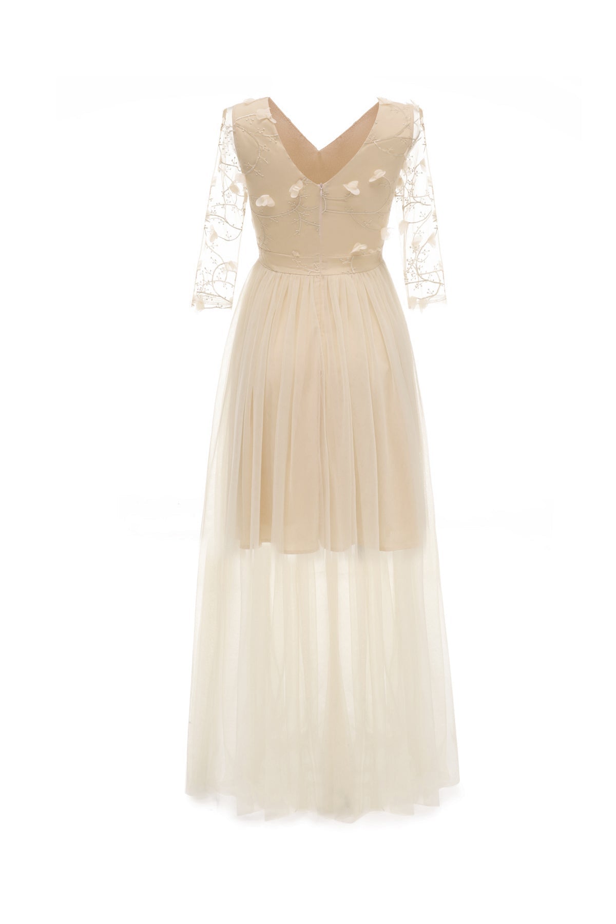 Sexy V-Neck Flowers Prom Dress
