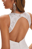 Mermaid Open Back Lace Wedding Dresses With Front Spilt