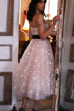 Sparkly Spaghetti Strap Tulle Star Homecoming Dresses N1884