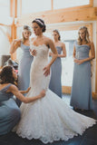 Elegant Trumpet/Mermaid Sweep Train Sleeveless Ivory Sleeveless Wedding Dress,N524