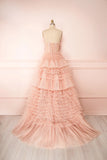 Sweetheart Layers Princess Tulle Long Prom Dresses Y0424