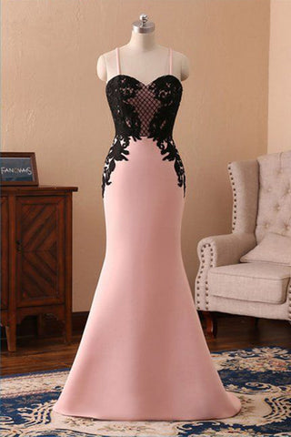 products/Sweetheart_pink_satin_long_spaghetti_straps_mermaid_black_lace_prom_dress.jpg