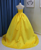 Yellow Ball Gown Halter Prom Dresses with Beading Long Halter Quinceanera Dresses N1296