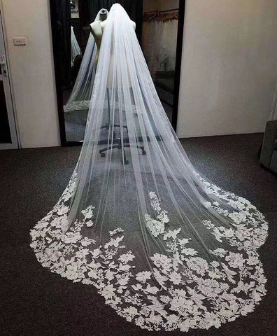 Fairy Tale Worthy Cathedral Length Lace Bridal Veil Fit For A Princess –  Simibridaldresses