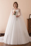 Gorgeous Ball Gown Ivory Lace Floor Length Wedding Dresses With Dresses Shawl WH35607