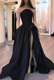 New Arrival Black Strapless Prom Dresses Modest Evening Dresses Y0011