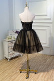 Sweetheart Black Tulle Ball Gown Homecoming Dresses With Belt