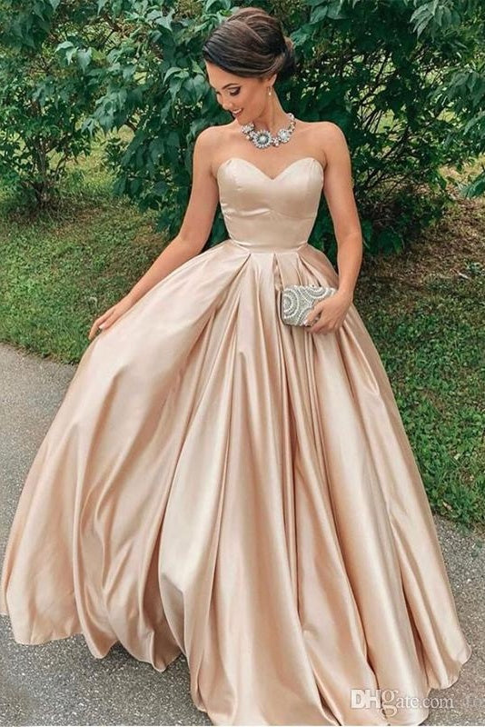 Chic Sweetheart Long A Line Prom Dresses Modest Women Dresses Y0038