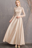 Long Sleeves Open Back A Line Prom Dresses Bridesmaid Gowns Y0040