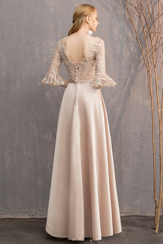 Newest Lace Up Back Long A Line Prom Dresses Bridesmaid Dresses Y0041