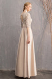 Lovely Charming Half Sleeves Long A Line Prom Dresses Chic Bridesmaid Gowns Y0042