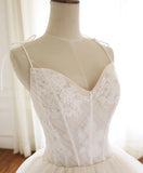 Modest Spaghetti Straps Long Ball Gown Lace Up Wedding Dress Y0064