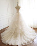 Modest Spaghetti Straps Long Ball Gown Lace Up Wedding Dress Y0064