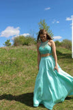 Two Pieces Beading Long A Line Floor Length Prom Dress For Teens Y0073