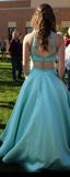 Two Pieces Beading Long A Line Floor Length Prom Dress For Teens Y0073