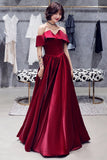 Pretty Off The Shoulder A Line Floor Length Prom Dresses Party Dresses Y0090