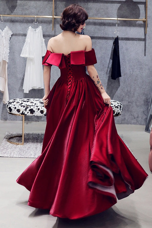Pretty Off The Shoulder A Line Floor Length Prom Dresses Party Dresses Y0090