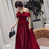 Pretty Off The Shoulder A Line Floor Length Prom Dresses Party Dresses Y0090