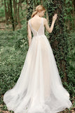 New Arrival V-Neck Backless Elegant Long Beach Wedding Dress Y0104