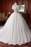 Pretty Off The Shoulder Ball Gown Beading Wedding Dress Modest Bridal Gowns Y0106