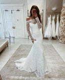 New Arrival Mermaid Long Lace Beach Wedding Dress With Sleeves Y0122