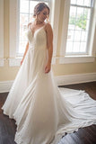 Beauty Long A-line Ivory Beach Wedding Dresses Elegant Bridal Gowns Y0125