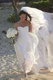Sweetheart Ivory Chiffon Beach Wedding Dress Cute Dress Y0126