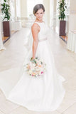 Ivory Satin Long A-line Wedding Dress Bridal Dress For Women Y0127
