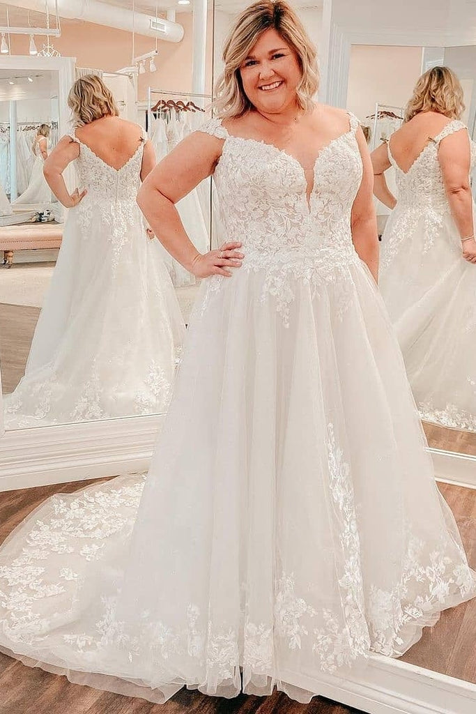 Newest Modest Plus Sizes Long A Line Wedding Dresses Bridal Dresses Y0152