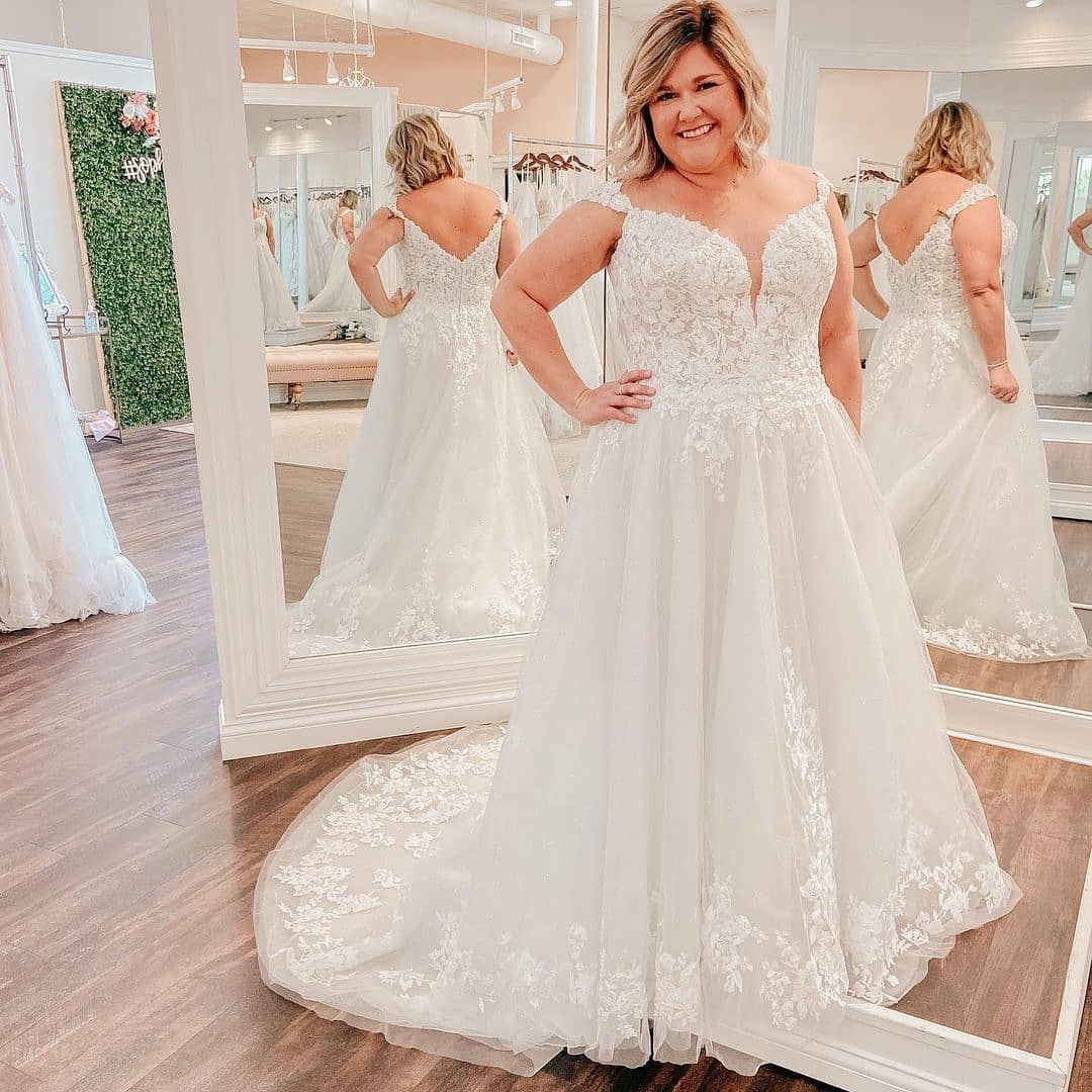 Newest Modest Plus Sizes Long A Line Wedding Dresses Bridal Dresses Y0152
