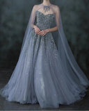 Pretty Princess Dresses Glitter A Line Beading Long Prom Dresses Party Dresses Y0167