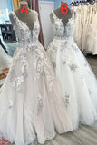 Chic Beautiful Long V-Neck A Line Princess Prom Dresses Cute Dresses Y0177