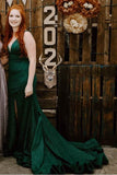 Mermaid Front Split Green Sequin Shiny Long Prom Dresses Y0182