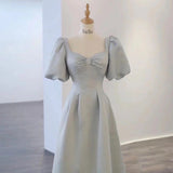 Elegant Vintage Tea Length Princess Dresses Homecoming Dresses With Sleeves Y0207