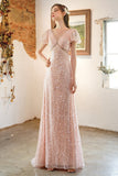 Glitter Elegant Backless Long Prom Dresses Cute Party Dresses Y0214