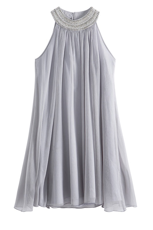 Casual Short Sleeveless Gray Homecoming Dresses Cute Party Dresses Y0221