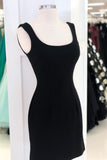 Vintage Sheath Black Homecoming Dresses Little Black Dresses Y0240