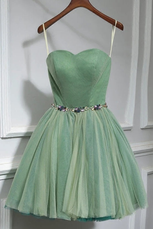 Sweetheart Lace Up Cute Tulle Short Homecoming Dresses Event Dresses Y0242
