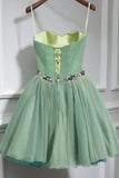 Sweetheart Lace Up Cute Tulle Short Homecoming Dresses Event Dresses Y0242