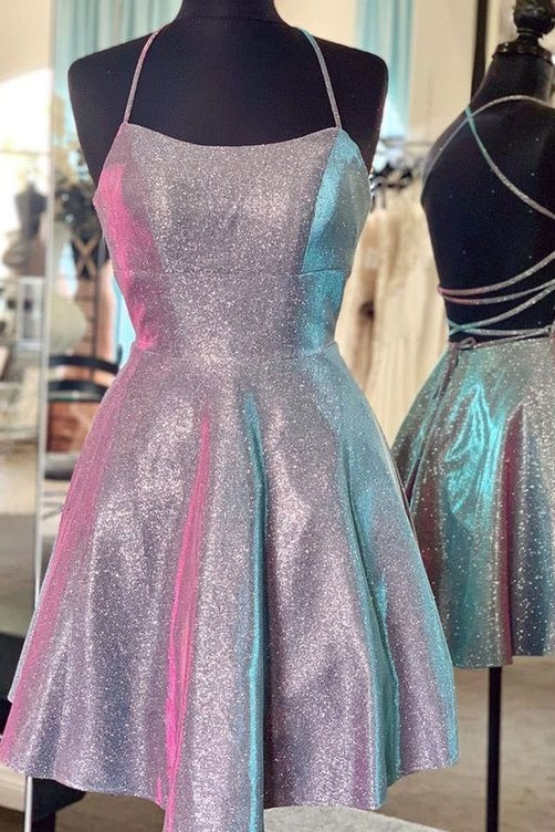 Backless Short A Line Spaghetti Straps Homecoming Dresses School Event Dresses Y0248