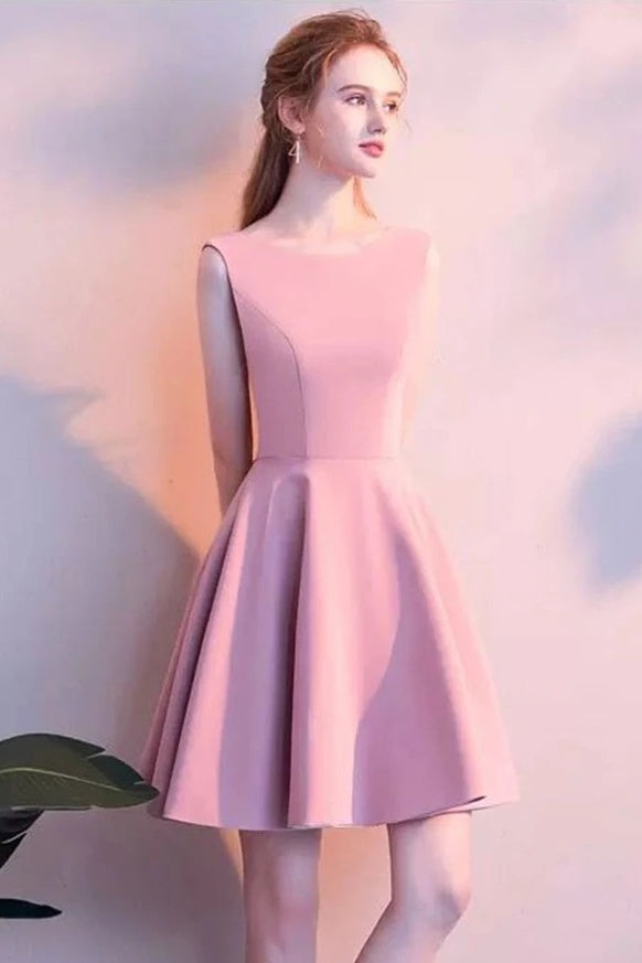 Elegant Cute Pink Short A Line Homecoming Dress Y0254