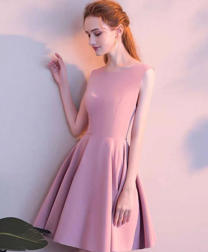 Elegant Cute Pink Short A Line Homecoming Dress Y0254