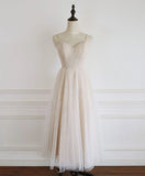 A Line Tea Length Lace Tulle Elegant Party Prom Dress Y0269