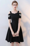 Modest A Line Style Short Homecoming Dress Little Black Dress Y0288